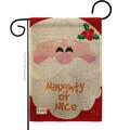 Gardencontrol 13 x 18.5 in. Naughty or Nice Burlap Winter Christmas Impressions  Vertical Dbl Sided Garden Flag GA4183350